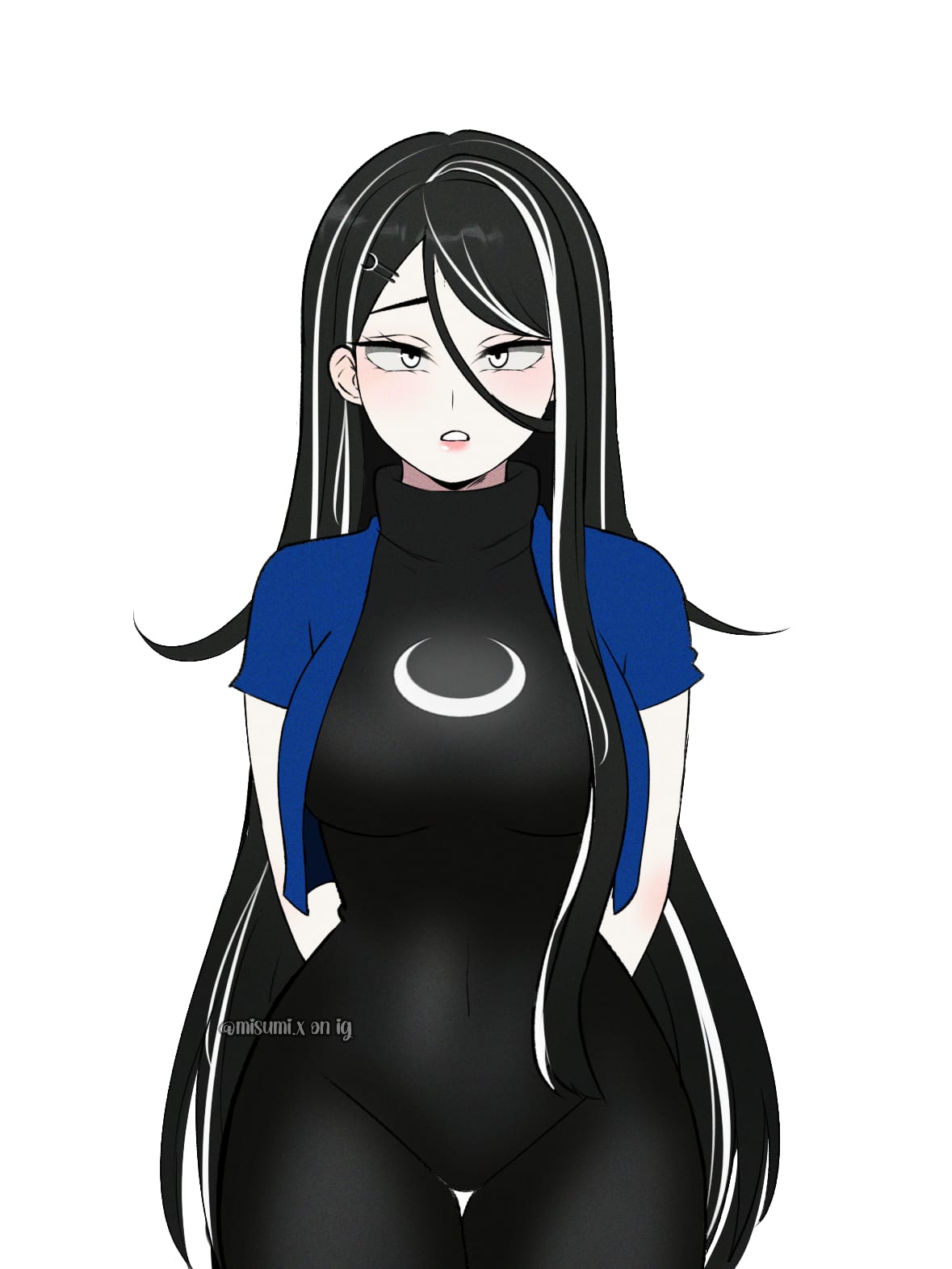 Moonlit original character portrait at night