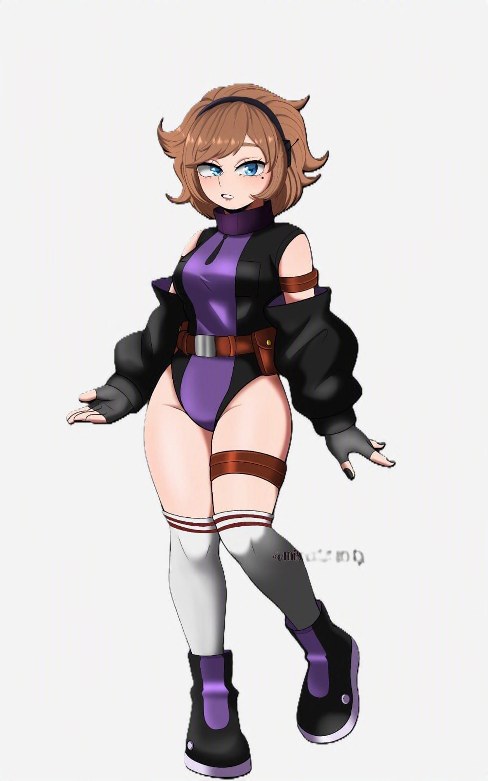 Original character in a purple and black outfit